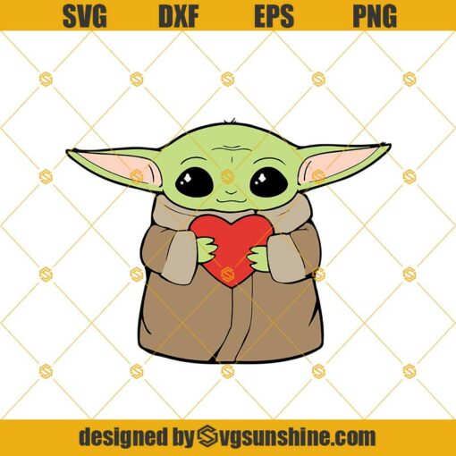Baby Yoda With Heart Svg, Baby Yoda Svg, Star Wars Movie, Yoda Best Gifts, Svg Files For Cricut And Silhouette
