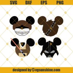 Disney Star Wars Bundle Svg, Mickey Head Star Wars Svg Dxf Eps Png Cut Files Clipart Cricut Silhouette