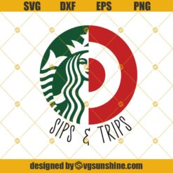 Sips And Trips Svg, Shopping Coffee Svg, Mom Life Svg Png Dxf Eps