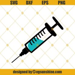 Syringe Vector Svg, Raster Svg Dxf Eps Png Cut Files Clipart Cricut Silhouette
