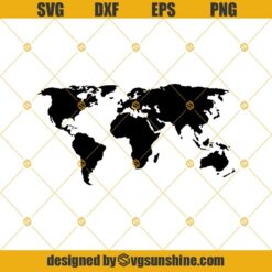 World Map Svg, World Svg, Map File, Travel Svg File, Global Map File, Map Svg Png Dxf Eps Cut File
