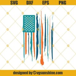 Miami Dolphins America Flag SVG DXF EPS PNG Cut Files Clipart Cricut Silhouette