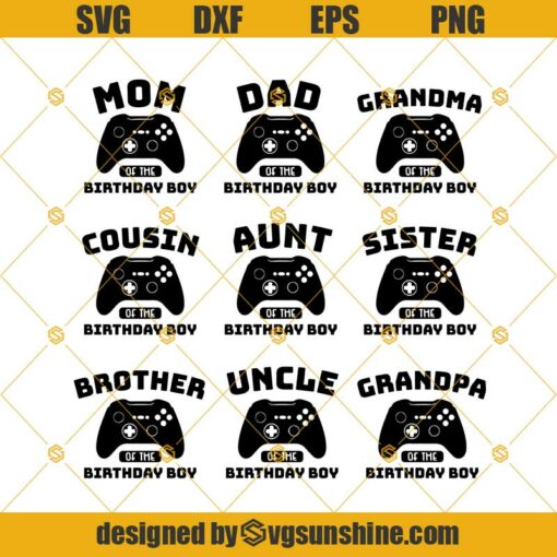 Birthday Svg, Birthday Family Pack Video Game Level 9 Svg, Video Game Controller Svg, Birthday Boy Svg Png Dxf Eps