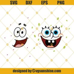 Spongebob And Patrick Face Svg, Digital Cut Files In Svg, Dxf, Png And Eps, Printable Clipart