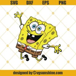 Spongebob Clipart Svg, Squarepants Png, Cartoon Character, Kids Design, Child Birthday Party, Cricut Silhouette, Dxf Eps Png