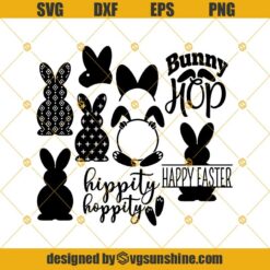 Easter SVG Bundle, Bunny Svg Bundle, Bunny Svg, Easter Monogram Svg, Happy Easter Svg Png Dxf Eps