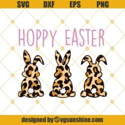Happy Easter Svg, Bunny Leopard Print Svg, Easter Diy Cute Svg, Easter Leopard Svg