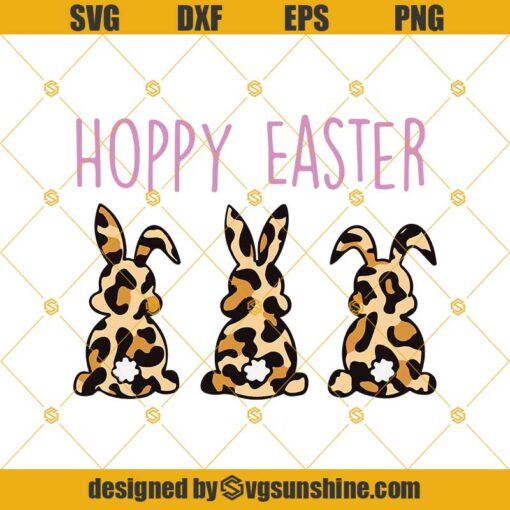 Happy Easter Svg, Bunny Leopard Print Svg, Easter Diy Cute Svg, Easter Leopard Svg
