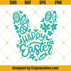 Happy Easter Svg, Easter Bunny Svg, Easter Svg, Easter Shirt Svg, Bunny Svg, Easter Cut Files, Kids Easter shirt Svg, Bunny Ears svg