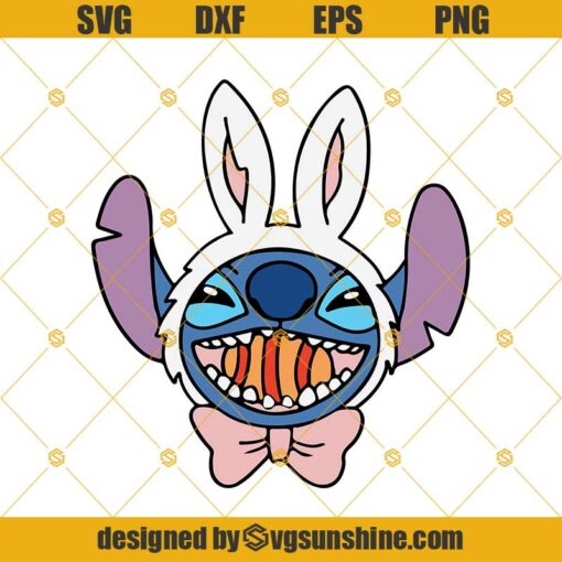 Stitch Happy Easter Svg, Stitch Bunny Svg, Stitch SVG, Easter Svg