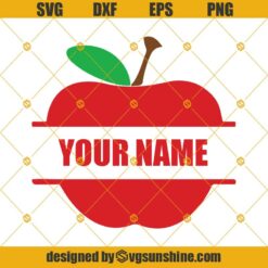 Apple Name Frame Svg Png Dxf Eps File, Digital Download for Cricut