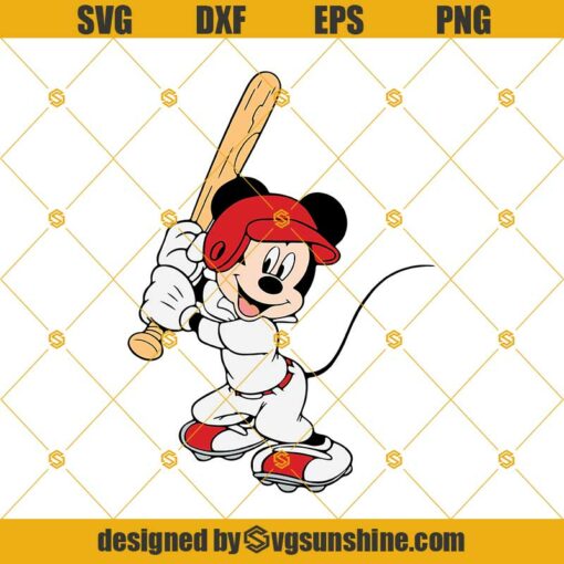 Mickey Baseball Svg, Sport Svg, Mickey Svg, Disney Sport Svg, Disney Svg, Baseball Svg Png Dxf Eps