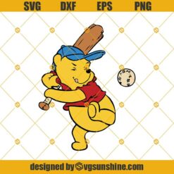 Pooh Baseball Svg, Winnie The Pooh Svg, Baseball Svg, Disney Svg, Sport Svg, Disney Sport Svg, Pooh Svg, Svg For Kids