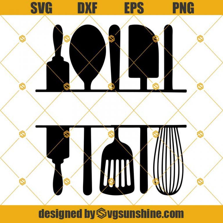 Split Kitchen Utensils Svg, Cut Files For Cricut & Silhouette - Sunshine