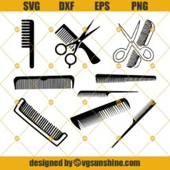 Comb SVG Bundle, Hair Comb SVG, Comb Clipart, Comb Cut Files For Silhouette, Files for Cricut, Comb Vector, Comb Svg, Dxf, Png, Eps