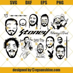 Post Malone Svg Bundle, Post Malone Svg, Post Malone Silhouette, Post Malone Tattoo Vector, Post Malone Clip Art Png Dxf Eps