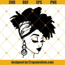 Black Woman Svg, Nubian Princess Queen Hair Beautiful Svg, African American Svg, Black Girl Svg Png Dxf Eps