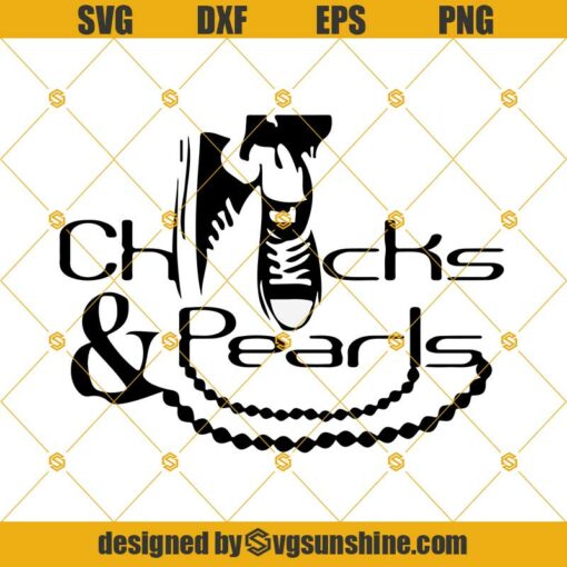 Chucks And Pearls Svg Dxf Eps Png Cut Files Clipart Cricut And Silhouette