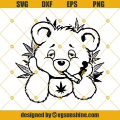 Bear Smoking Weed Svg, Bear High Cannabis Svg, Bear Svg, Rasta Animal Svg, 420 Svg, Cannabis Svg, Marijuana Svg, Weed Svg