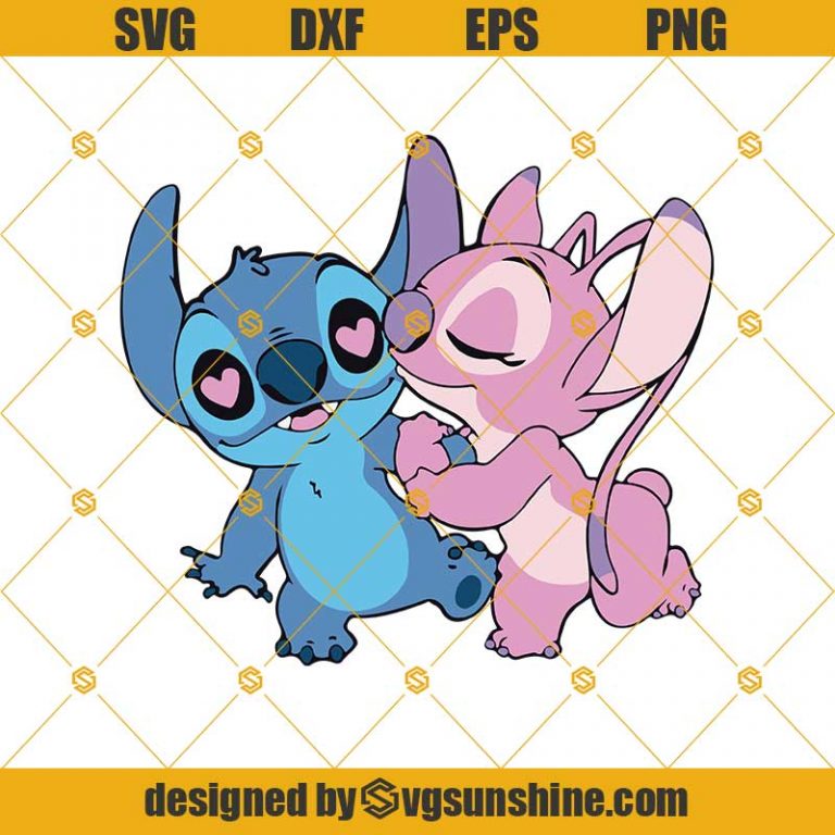 Stitch Love Svg, Heart Svg, Stitch Kiss Svg, Disney Svg Png Dxf Eps ...