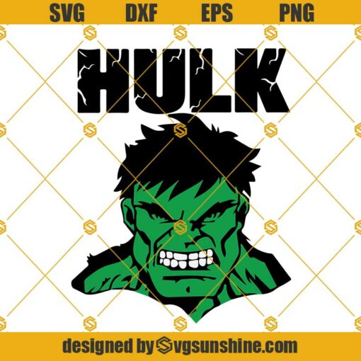 Hulk Green Hero SVG, Green Monster Face SVG, Hulk Silhouette SVG, Superhero SVG, Green Monster SVG PNG DXF EPS