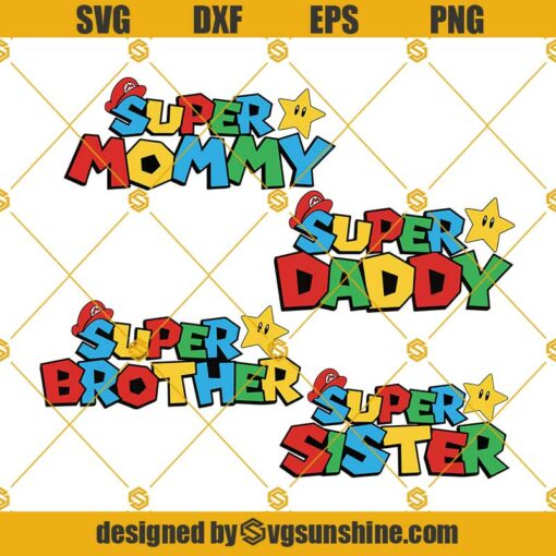 Super Family SVG Bundle, Super Mommy SVG, Super Daddy SVG, Super Brother SVG, Super Sister SVG, Mothers Day SVG, Fathers Day SVG