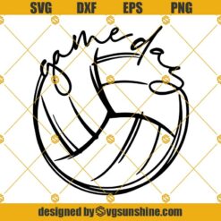 Game Day Volleyball Svg Dxf Eps Png Cut File For Shirt, For Cutting Machine, Silhouette Cameo, Cricut