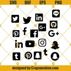 Social Media Icons Bundle Svg Dxf Eps Png, Social Media Icons Bundle