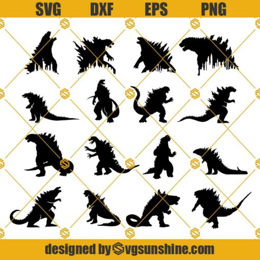 Godzilla Bundle SVG PNG DXF EPS Instant Download Files For Cricut  Silhouette, Vector