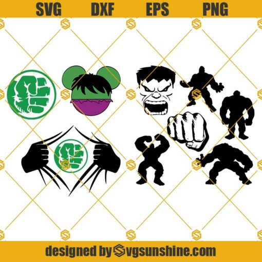 Hulk SVG Bundle, Green Monster SVG, Green Hero SVG, Incredible Green Hero SVG PNG DXF EPS