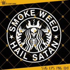 Smoke Weed Hail Satan SVG, Weed SVG, Cannabis SVG, Marijuana SVG