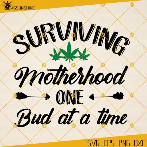 Surviving Motherhood One Bud At A Time SVG, Rolling Trays, Weed SVG, Cannabis SVG