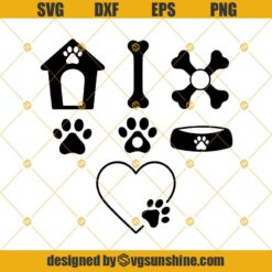 At Least My Dog Loves Me SVG, Dog Paw Heart SVG PNG EPS DXF File