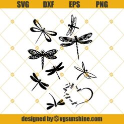 Dragonfly Bundle Svg Png Eps Dxf File For Cricut, Silhouette, Cut Files, Vector, Digital File