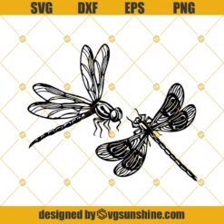 Dragonfly Svg Cut File, Dragonfly Clipart, Dragonfly Vector, Svg For Cricut, Silhouettes Dxf Eps Png