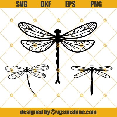 Dragonfly Svg, Dxf, Png, Eps Files Dragonfly Clip Art Cutting File ...