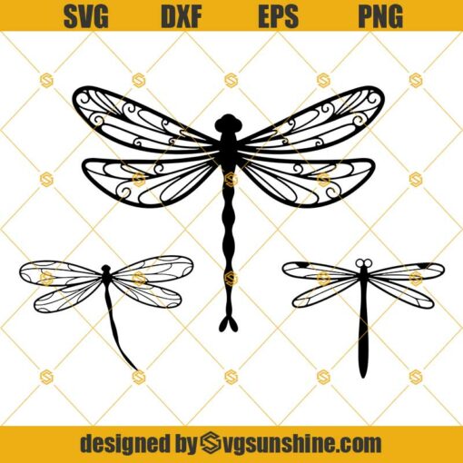 Dragonfly Svg, Dxf, Png, Eps Files Dragonfly Clip Art Cutting File Silhouette Cricut Files Digital Vector Clipart