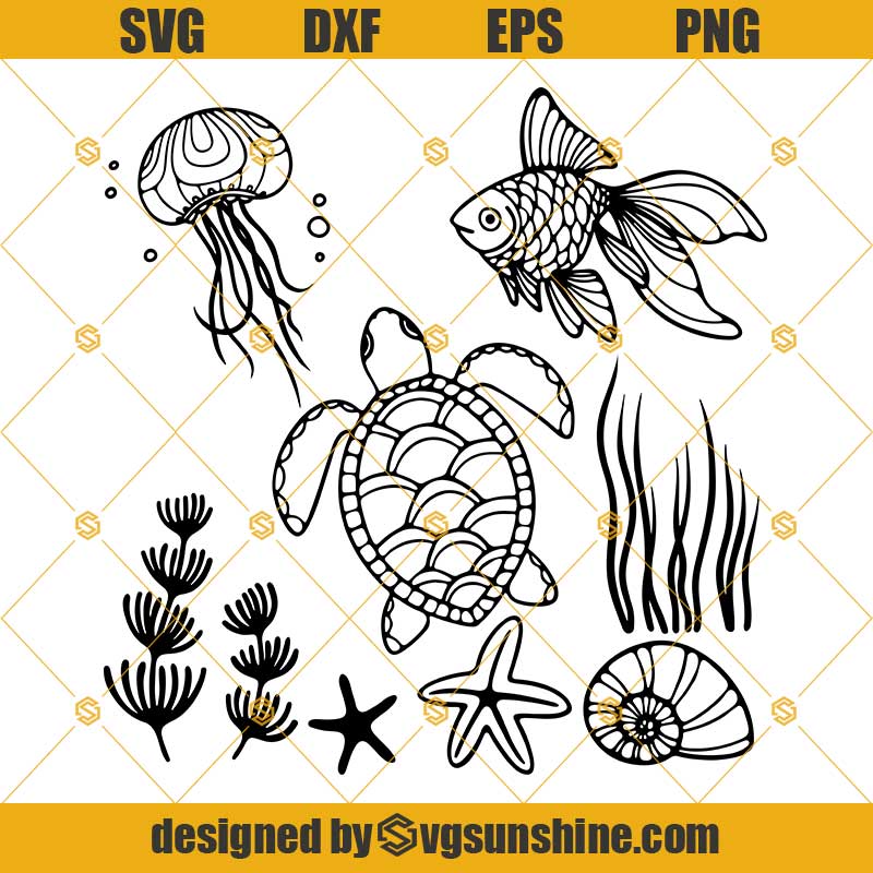 Download Clip Art Goldfish Svg Gold Fish Svg Ocean Svg Seaweed Svg Ocean Clipart Sea Svg Fish Svg Beach Svg Dxf Png Sea Animals Svg Cut File For Cricut Art Collectibles