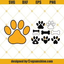 Paw Print Svg, Dog Paw Svg, Cat Paw Clipart Cut File For Silhouette, Dog Bone Svg, Paw Prints Cricut, Animal Svg, Dog Mom Cat Mom Animal Svg