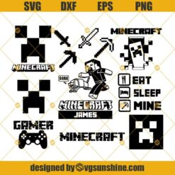 Minecraft SVG, Mining SVG, Mine SVG, Gaming SVG, Video Game SVG PNG DXF EPS Files