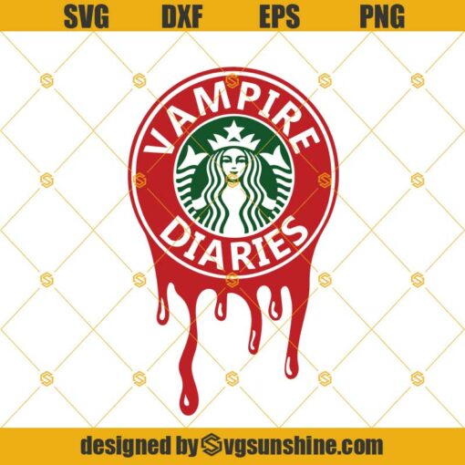 Vampire Diaries Starbucks Svg Png Dxf Eps, Vampire Diaries Svg, Vampire Diaries Silhouette Cut Files, Starbucks Vampire Diaries Clipart