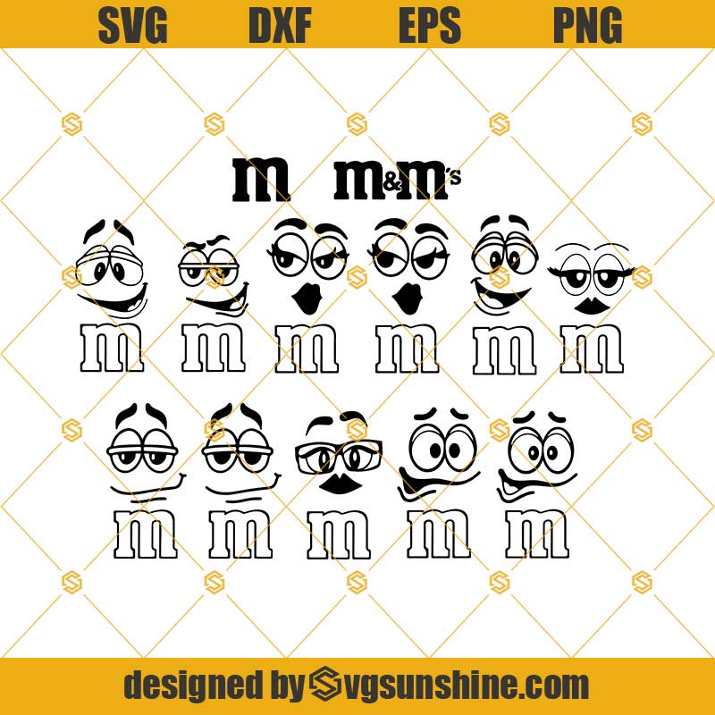 Bundle M and M Faces svg M&M's SVG Birthday svg png dxf eps