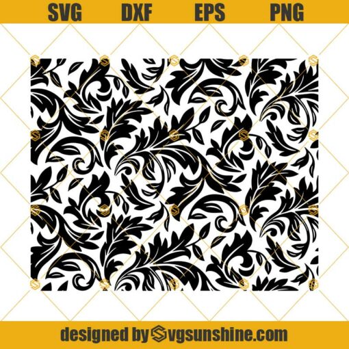 Tooled Leather Svg, Vector Seamless Floral Pattern, Digital Flowers Printable Design, Floral Svg, Western Pattern Svg Png Dxf Eps