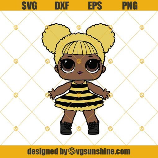 LOL Black Doll Svg, Queen Bee Svg Dxf Eps Png Cut Files Clipart Cricut Silhouette