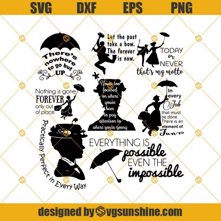 Mary Poppins Quotes Svg Bundle, Mary Poppins Svg Dxf Eps Png Cut Files ...