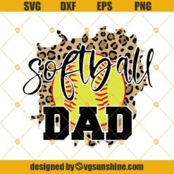 Softball Dad Leopard Svg Png Dxf Eps Instant Download