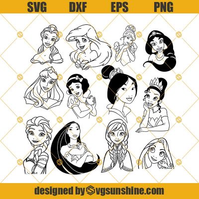 Disney Princesses Svg Bundle, Disney Princess Svg, Bundle Princess Svg ...