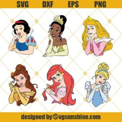 Disney Princesses Svg Bundle, Disney Princess Clipart, Princesses Svg Bundle, Disney Princess Svg Cut Files For Cricut Silhouette, Digital Download