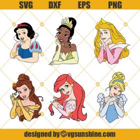 Disney Princesses Svg Bundle, Disney Princess Clipart, Princesses Svg ...