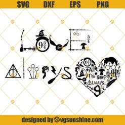 Harry Potter Books SVG, Book Nerd SVG PNG DXF EPS Cut Files For Cricut Silhouette